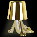 Настольная лампа фигурная золотого цвета с гладким абажуром Высота 17 см Sophia варинант исполнения - 7 | Loft Concept в Нижнем Новгороде