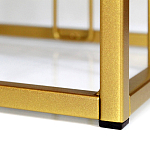 Пуф квадратный голубой велюр на золотом металлическом основании Celeste Blue варинант исполнения - 3 | Loft Concept в Нижнем Новгороде