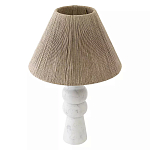 Настольная лампа с плетеным абажуром и белым мраморным основанием Simplicity and Nobility варинант исполнения - 1 | Loft Concept в Нижнем Новгороде