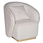 Кресло велюровое оттенка слоновой кости с простроченной спинкой Perfect Comfort варинант исполнения - 1 | Loft Concept в Нижнем Новгороде