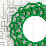 Зеркало круглое в ажурной зеленой раме Green Floral Pattern варинант исполнения - 1 | Loft Concept в Нижнем Новгороде