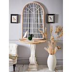 Зеркало-окно настенное в венецианском стиле с деревянной рамой бежевого цвета Venetian Smooth варинант исполнения - 4 | Loft Concept в Нижнем Новгороде