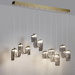 Подвесной светильник линейный с плафонами волнистой формы из фактурного стекла Big Wave варинант исполнения - 4 | Loft Concept в Нижнем Новгороде