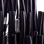 Люстра черная с несколькими ярусами деревянных палочек Bright Wooden Chandelier варинант исполнения - 10 | Loft Concept в Нижнем Новгороде
