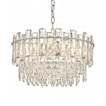 Круглая люстра с хрустальными подвесками на серебряном каркасе Gorgeous Crystal Light варинант исполнения - 9 | Loft Concept в Нижнем Новгороде