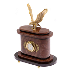 Часы настольные бронзовые из натурального камня Лемезит с декором в виде горного орла Eagle Stone Clock варинант исполнения - 2 | Loft Concept в Нижнем Новгороде