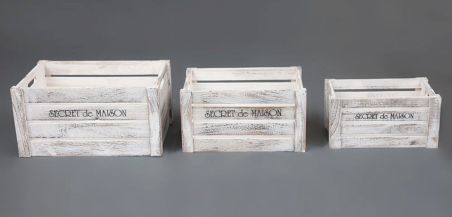 Набор из трёх ящиков Set of three antique white boxes  - Loft-Concept в Нижнем Новгороде