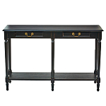 Консоль черная из массива березы с полкой и двумя ящиками Vintage варинант исполнения - 1 | Loft Concept в Нижнем Новгороде