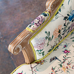 Кресло из натурального бука бежевое с изображением птиц и цветов Beige Green Chinoiserie Garden Armchair варинант исполнения - 5 | Loft Concept в Нижнем Новгороде