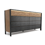 Комод 8 ящиков с подсветкой на рельефном фасаде Warm Industrial варинант исполнения - 7 | Loft Concept в Нижнем Новгороде