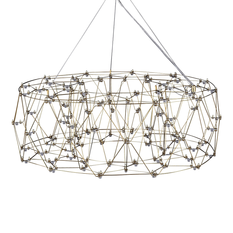 Люстра с тонкой металлической конструкцией цвета золото Quasar Прозрачный Золотой в Нижнем Новгороде | Loft Concept 