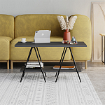 Стол журнальный с прямоугольной столешницей и полкой цвета антрацит ESSEL ANTHRACITE варинант исполнения - 1 | Loft Concept в Нижнем Новгороде