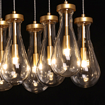 Люстра с 9-ю прозрачными стеклянными плафонами в форме капли Lucid Rain  варинант исполнения - 5 | Loft Concept в Нижнем Новгороде