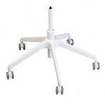 Стул с мягкой синей обивкой из велюра и подъемно-поворотным механизмом на белых колесиках Harper Blue and White варинант исполнения - 4 | Loft Concept в Нижнем Новгороде