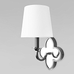 Бра с белым текстильным абажуром и декоративным основанием в виде четырехлистника с зеркальной вставкой Vitorino варинант исполнения - 8 | Loft Concept в Нижнем Новгороде