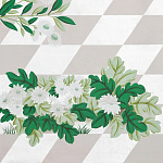 Обои ручная роспись Tiled Meadow Original colourway on Lilac Hint slub silk варинант исполнения - 1 | Loft Concept в Нижнем Новгороде