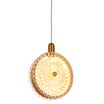 Подвесной светильник с плафоном из рельефного стекла Peony Glass Bronze  варинант исполнения - 1 | Loft Concept в Нижнем Новгороде