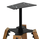 Барный стул со спинкой и металлической подставкой на 4-х деревянных ножках Бежевый Велюр Vendramin Chair варинант исполнения - 7 | Loft Concept в Нижнем Новгороде