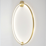 Бра светодиодное круглой формы с рамкой цвета латунь Ring Horizontal варинант исполнения - 3 | Loft Concept в Нижнем Новгороде