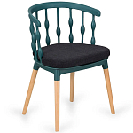 Пластиковый стул на ножках из массива бука Ferret Spiral Green варинант исполнения - 7 | Loft Concept в Нижнем Новгороде