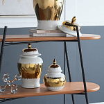 Ваза белая с крышкой и золотистыми фрагментами Chinoiserie Ceramics варинант исполнения - 2 | Loft Concept в Нижнем Новгороде