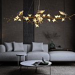 Люстра в виде золотой ветки с цветами и птичками Marvelous Garden варинант исполнения - 3 | Loft Concept в Нижнем Новгороде