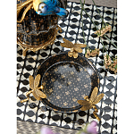 Блюдо черного цвета из фрафора на бронзовых ножках в виде стрекоз Eden Garden варинант исполнения - 4 | Loft Concept в Нижнем Новгороде