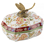 Фарфоровая шкатулка с бронзовой стрекозой Eden Garden варинант исполнения - 1 | Loft Concept в Нижнем Новгороде