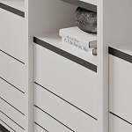 Стеллаж прямой ассиметричный с полками и 4-мя дверцами ARYA BOOKCASE WHITE варинант исполнения - 6 | Loft Concept в Нижнем Новгороде