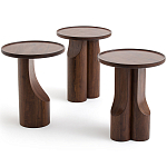 Круглый приставной стол из массива ореха Balu Wooden Side Table варинант исполнения - 5 | Loft Concept в Нижнем Новгороде