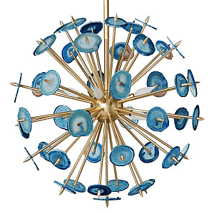  Люстра  Agate Burst Chandelier BLUE с синими агатами