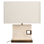 Настольная лампа с прямоугольным основанием из натурального камня c тканевым абажуром Lapis Tiburtinus варинант исполнения - 1 | Loft Concept в Нижнем Новгороде