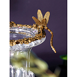 Ваза из прозрачного стекла на бронзовой подставке с ободком и ручками в виде стрекоз Eden Garden варинант исполнения - 3 | Loft Concept в Нижнем Новгороде