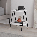 Стол приставной с 2-мя круглыми белыми столешницами ESSEL SIDE TABLE WHITE варинант исполнения - 4 | Loft Concept в Нижнем Новгороде
