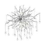 Бра с лучеобразным основанием и подвесками из прозрачного стекла в виде длинных капель Droplet Chandelier варинант исполнения - 7 | Loft Concept в Нижнем Новгороде