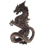 Декоративная статуэтка Дракон Dark Bronze Dragon Holding Sphere Statuette варинант исполнения - 3 | Loft Concept в Нижнем Новгороде