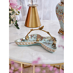 Блюдо из голубого фарфора с бронзовой ручкой в виде ветки Blue Garden варинант исполнения - 3 | Loft Concept в Нижнем Новгороде