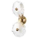 Бра с ветвистыми бронзовыми элементами и стеклянными рифлеными дисками Textured Glass Bra варинант исполнения - 1 | Loft Concept в Нижнем Новгороде