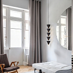 Подвесной светильник светодиодный в виде ряда черных металлических конусов  Herringbone варинант исполнения - 6 | Loft Concept в Нижнем Новгороде