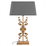 Настольная лампа на ажурном чугунном основании с серым абажуром Openwork Lamp варинант исполнения - 1 | Loft Concept в Нижнем Новгороде