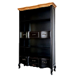 Стеллаж книжный из массива березы черного цвета с состаренным эффектом Vintage варинант исполнения - 1 | Loft Concept в Нижнем Новгороде