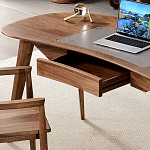 Стол рабочий округлой формы с ящиком  Working Moonnut Table варинант исполнения - 5 | Loft Concept в Нижнем Новгороде