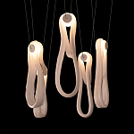 Подвесной светильник белого цвета с 6-ю изогнутыми плафонами Flow Loop варинант исполнения - 6 | Loft Concept в Нижнем Новгороде