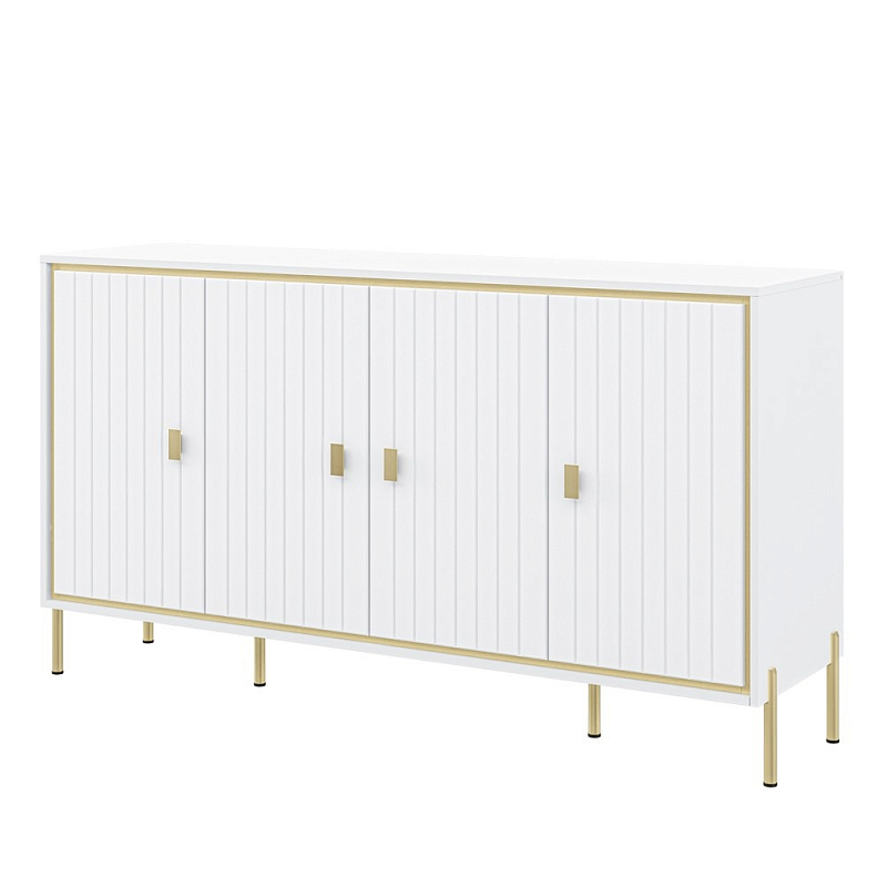 Консоль четырёхдверная с полками Antique Order Белый Золотой в Нижнем Новгороде | Loft Concept 
