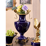 Ваза темно-синего цвета из фарфора с бронзовыми стрекозами Eden Garden porcelain and bronze варинант исполнения - 6 | Loft Concept в Нижнем Новгороде