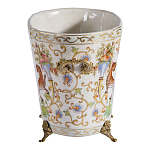 Кашпо с растительным и животным орнаментом на бронзовых ножках Turquoise Blooming Garden варинант исполнения - 3 | Loft Concept в Нижнем Новгороде