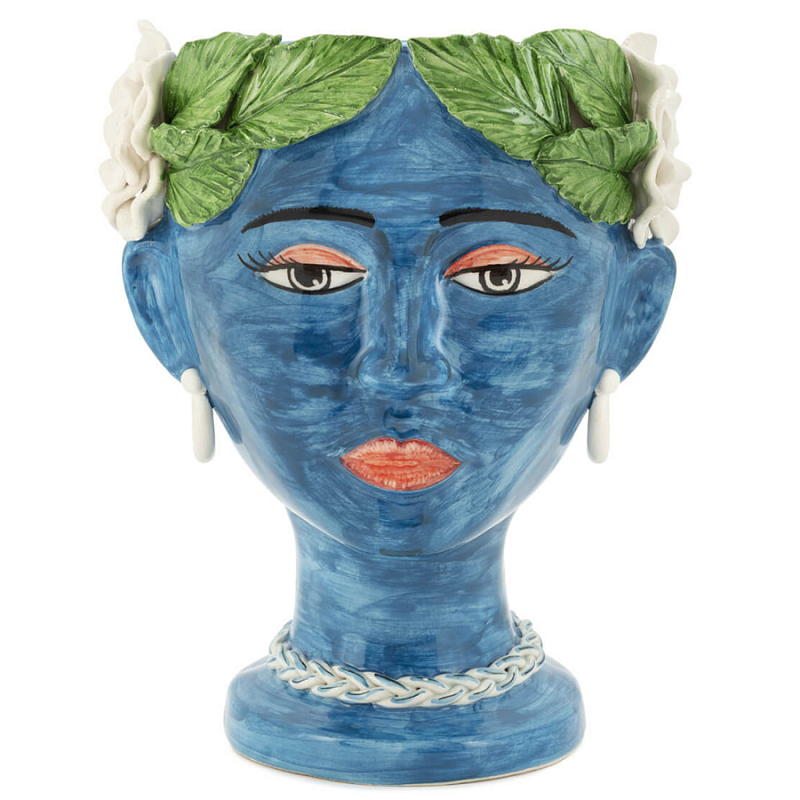 Ваза VASE HEAD SELVA COLOR dark blue Синий Зеленый в Нижнем Новгороде | Loft Concept 