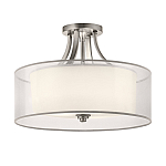 Потолочный светильник с двойным цилиндрическим плафоном из белого стекла и прозрачной органзы Kichler варинант исполнения - 12 | Loft Concept в Нижнем Новгороде