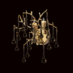 Бра в форме ветвей деревьев золотого цвета с прозрачными подвесками-каплями Droplet Bra варинант исполнения - 2 | Loft Concept в Нижнем Новгороде