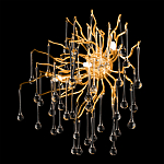 Бра с лучеобразным основанием и подвесками из прозрачного стекла в виде длинных капель Droplet Chandelier варинант исполнения - 6 | Loft Concept в Нижнем Новгороде